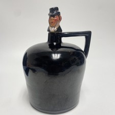 Lador Vintage Ceramic Music Box Brown Liquor Jug Friar Cork picture
