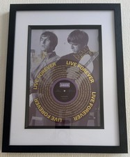 Framed Gold Foiled Wall Art Print Record Lyrics - Oasis Live Forever picture