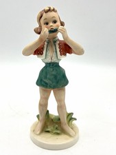 Goebel Nasha Girl with Harmonica Figurine 6 Inch Germany W Goebel Vintage picture