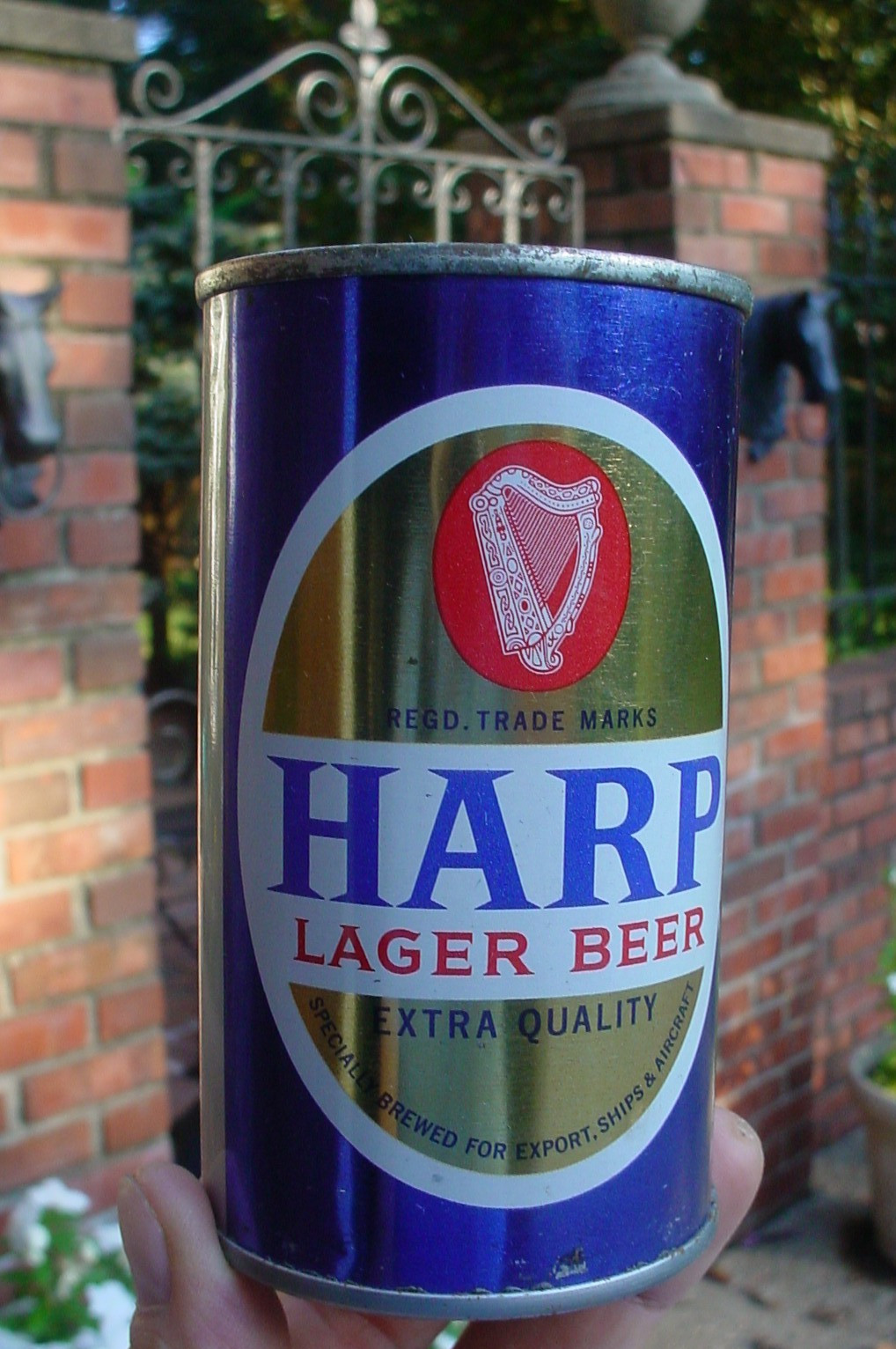 Harp Lager Beer Can Punch Top Flat-Top Vintage (free shipping)