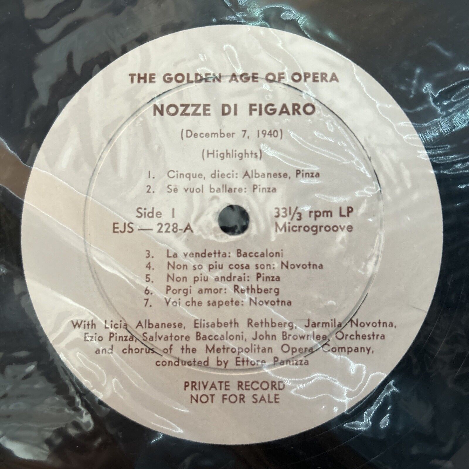 NOZZIE DI FIGARO EJS 228 THE GOLDEN AGE OF OPERA PRIVATE RARE VTG #33