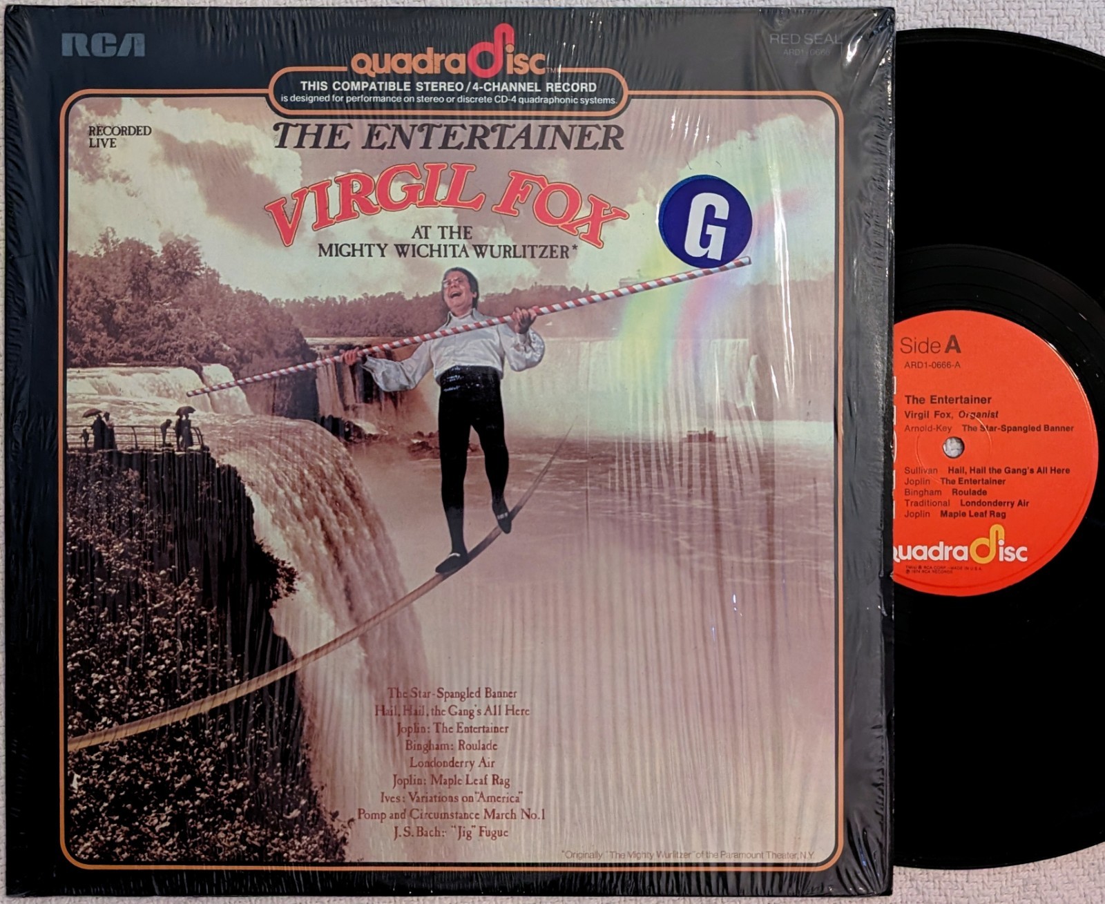 Virgil Fox THE ENTERTAINER Wichita Wurlitzer LP Quadradisc QUADRAPHONIC shrink
