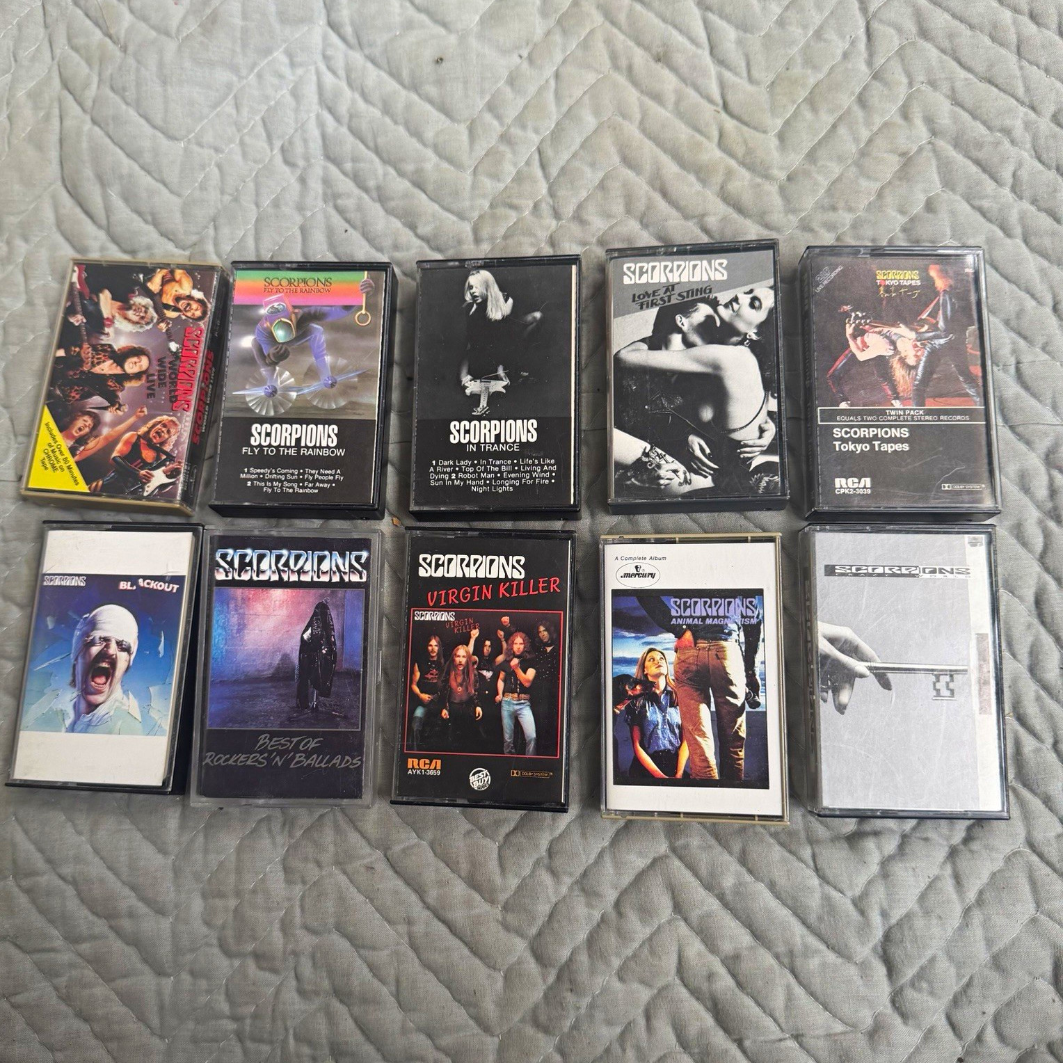 Lot of 10 Scorpions Cassette Tapes Vintage Rock Metal Blackout Virgin Killer