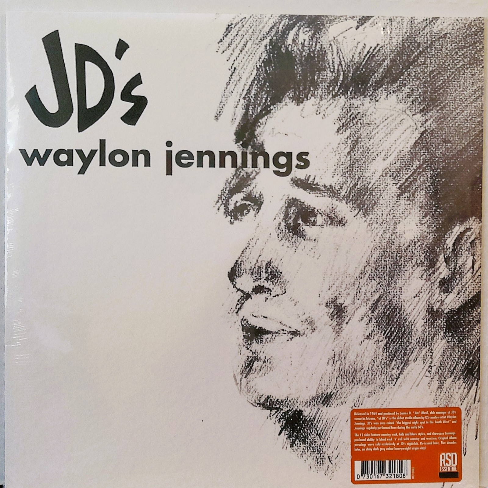 Waylon Jennings – At JD's Sealed Vinyl, LP . Reissue, Dark Grey 2022 Country