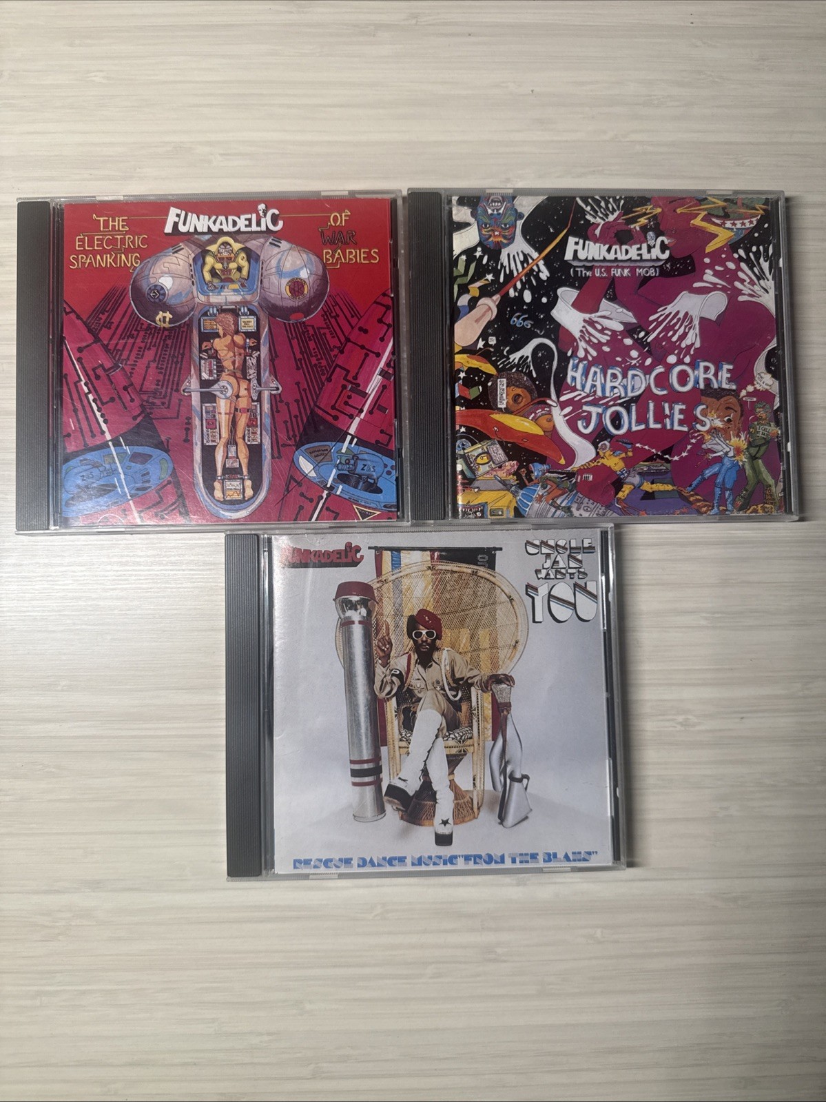 Funkadelic 3 CD Lot Electric Spanking Hardcore Jollies Uncle Jam Priority VG+/EX