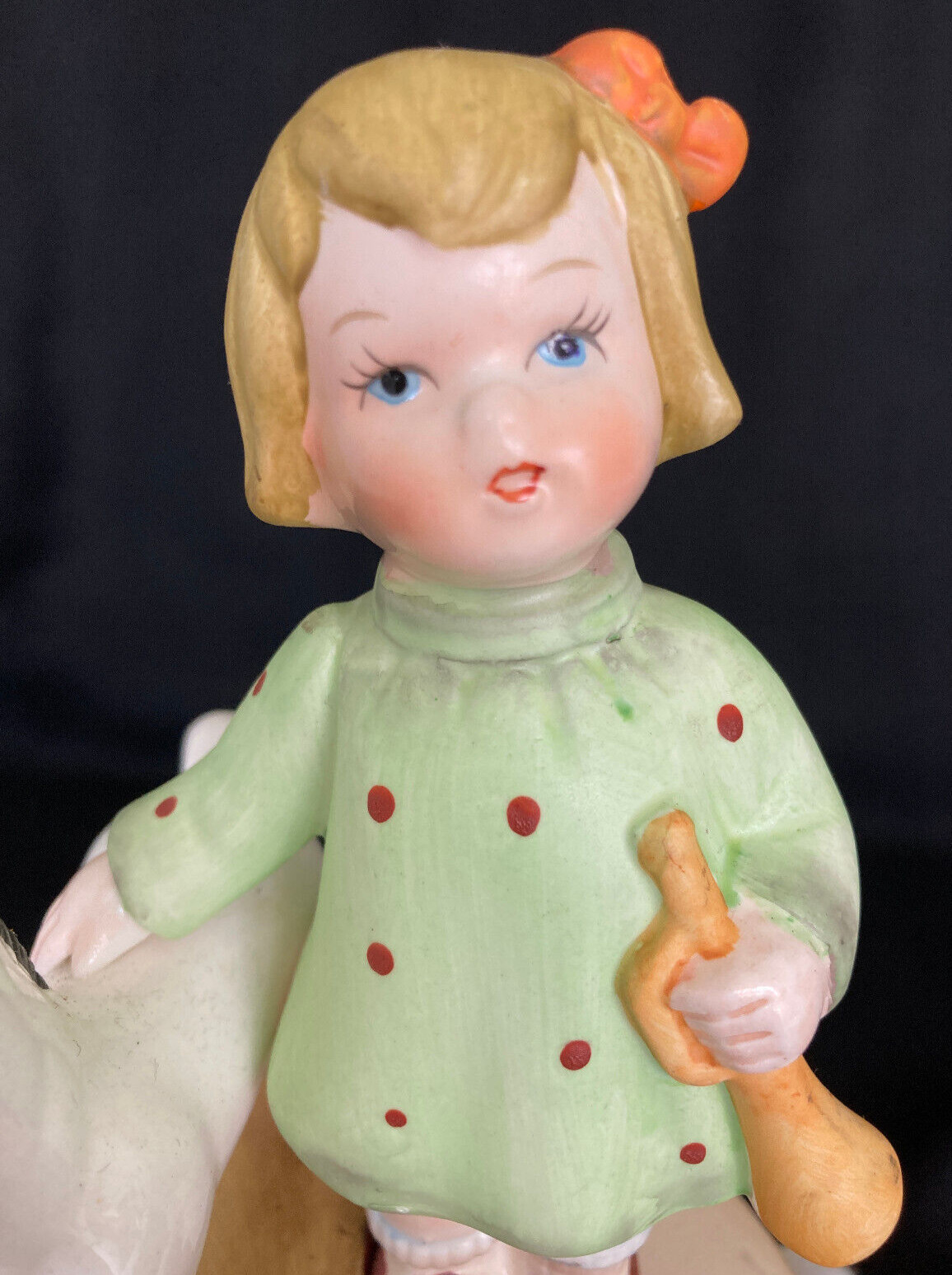 VTG Music Box Willitts Melody Toyland A8 Young Girl with Rocking Horse & Horn
