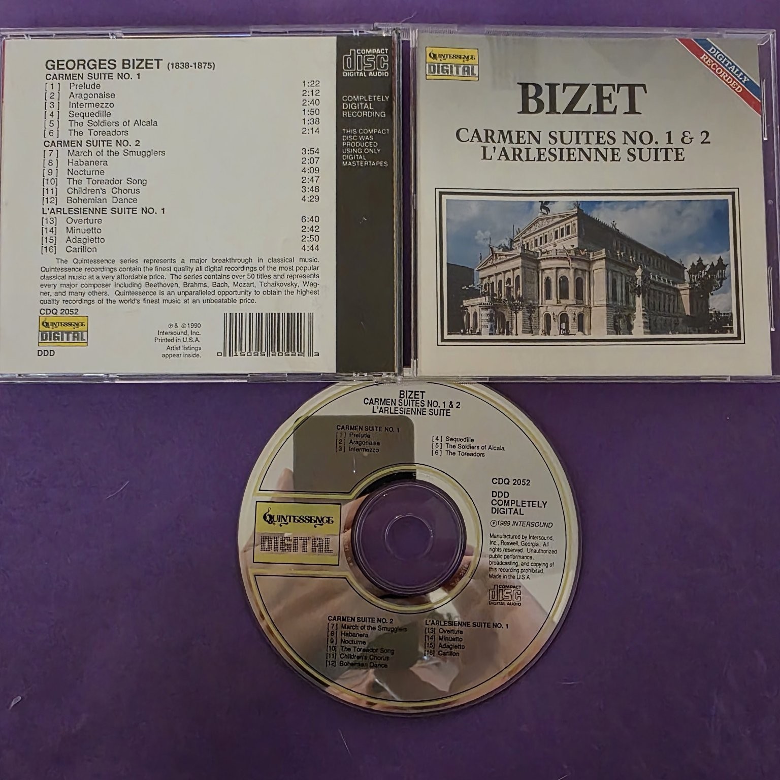 Bizet - Carmen Suites 1 & 2 L'Arlesienne Suite CD 1989 Classical Quintessence
