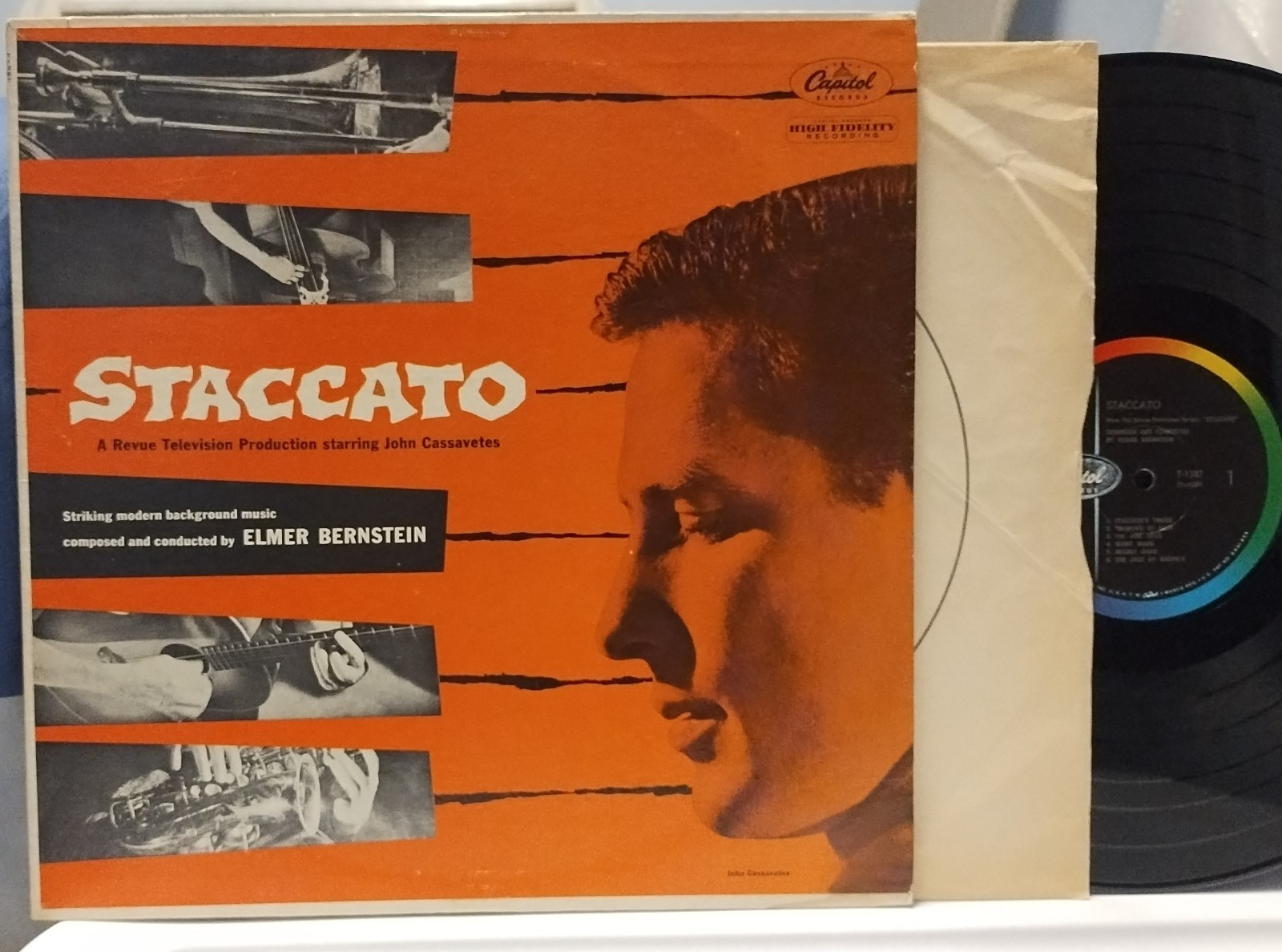 ELMER BERNSTEIN Staccato EXC 1959 CAPITOL LP Barney Kessel CRIME JAZZ NOIR ost