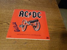 PHIL RUDD AUTOGRAPHED 1980s EXCELLENT AC/DC Let's Get It Up SLEEVE ONLY 45 picture
