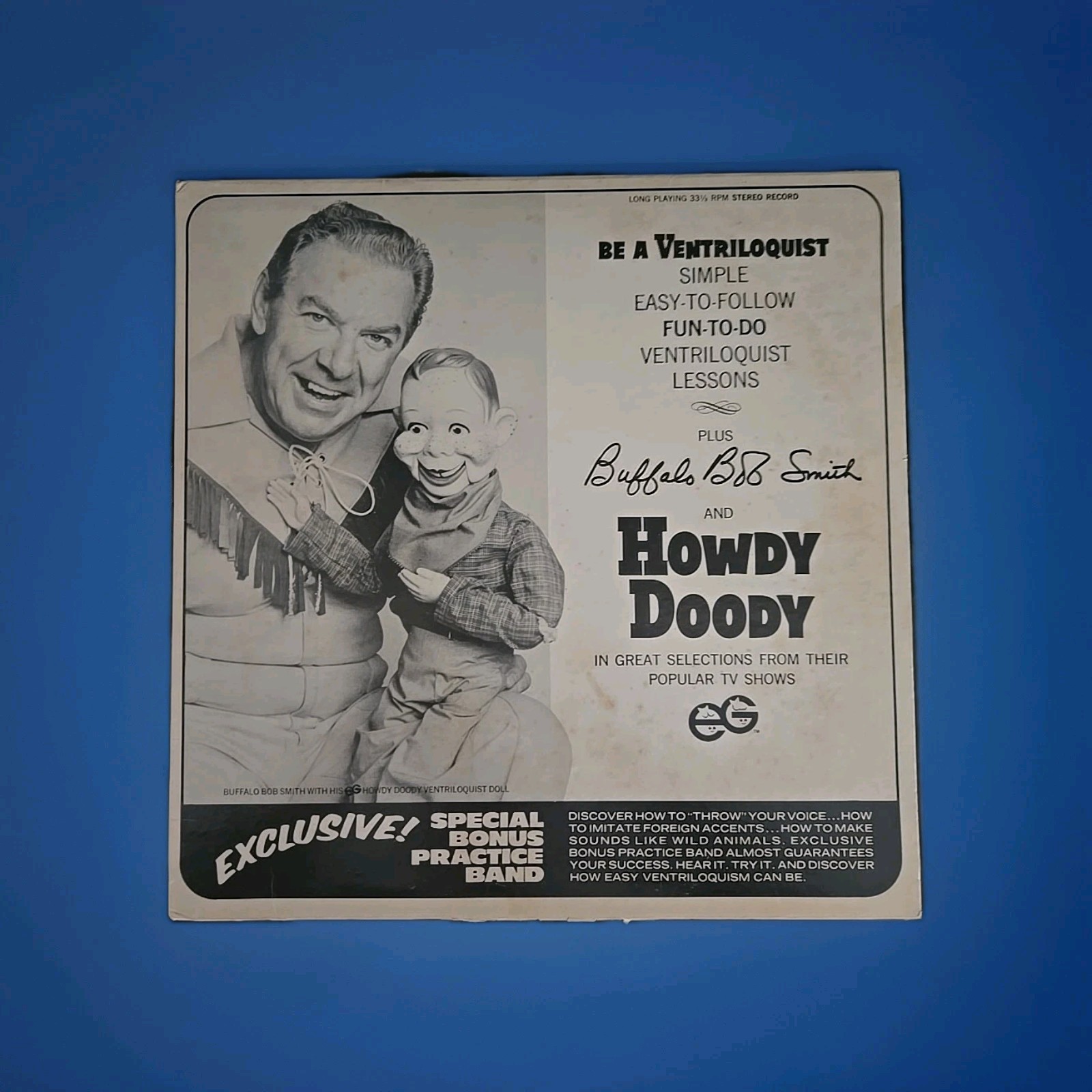 Vintage Buffalo Bob Smith And Howdy Doody Be A Ventriloquist Vinyl Record LP 