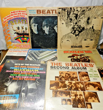 8 Vintage Beatles Vinyl Record Albums Original Sleeves 60's 70's  (L59JJ) picture