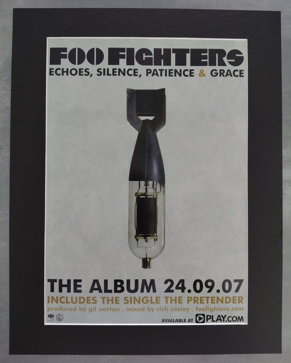 Foo Fighters Echoes Silence Patience And Grace Original Advert Mounted 14x11