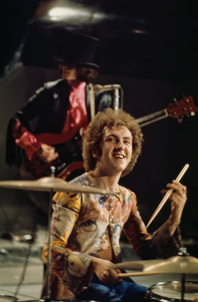 English drummer Mitch Mitchell and behind bass guitarist Noel Redd- Old Photo