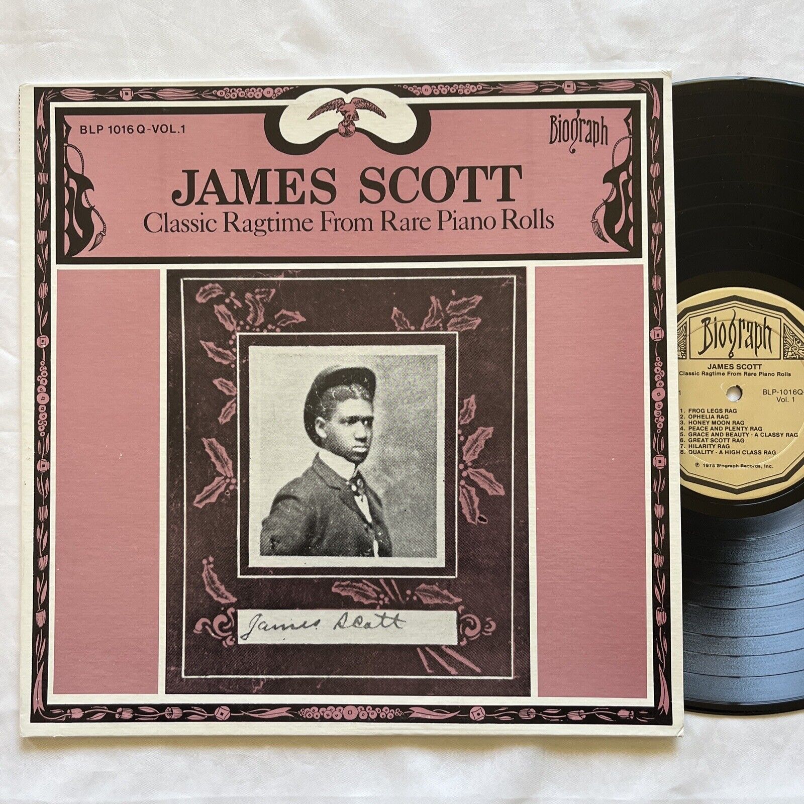 JAMES SCOTT - Classic Ragtime from Rare Piano Rolls Biograph LP 1975 Press NM