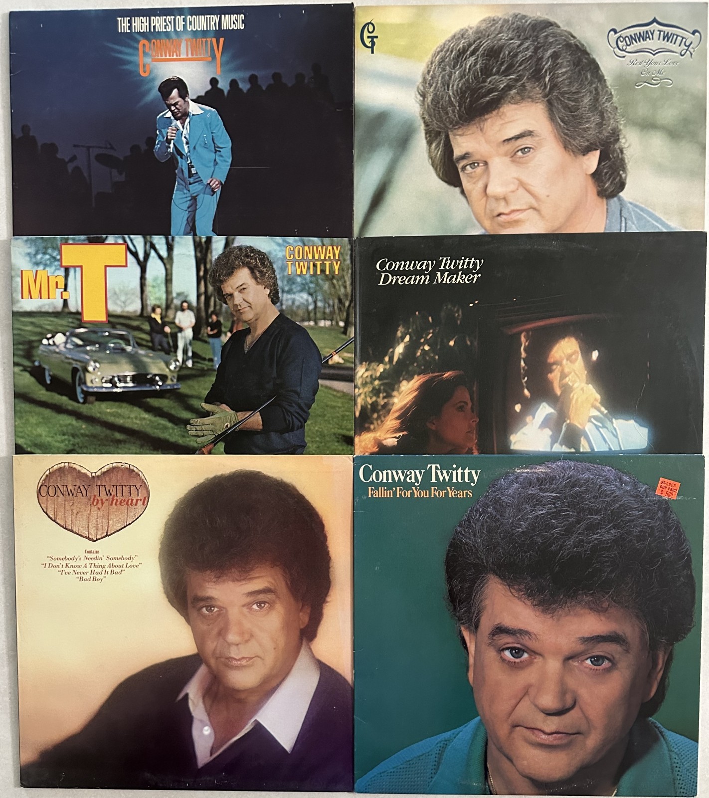 Conway Twitty 6 vinyl LP lot High Priest Of Country Music - Rest Your Love On Me