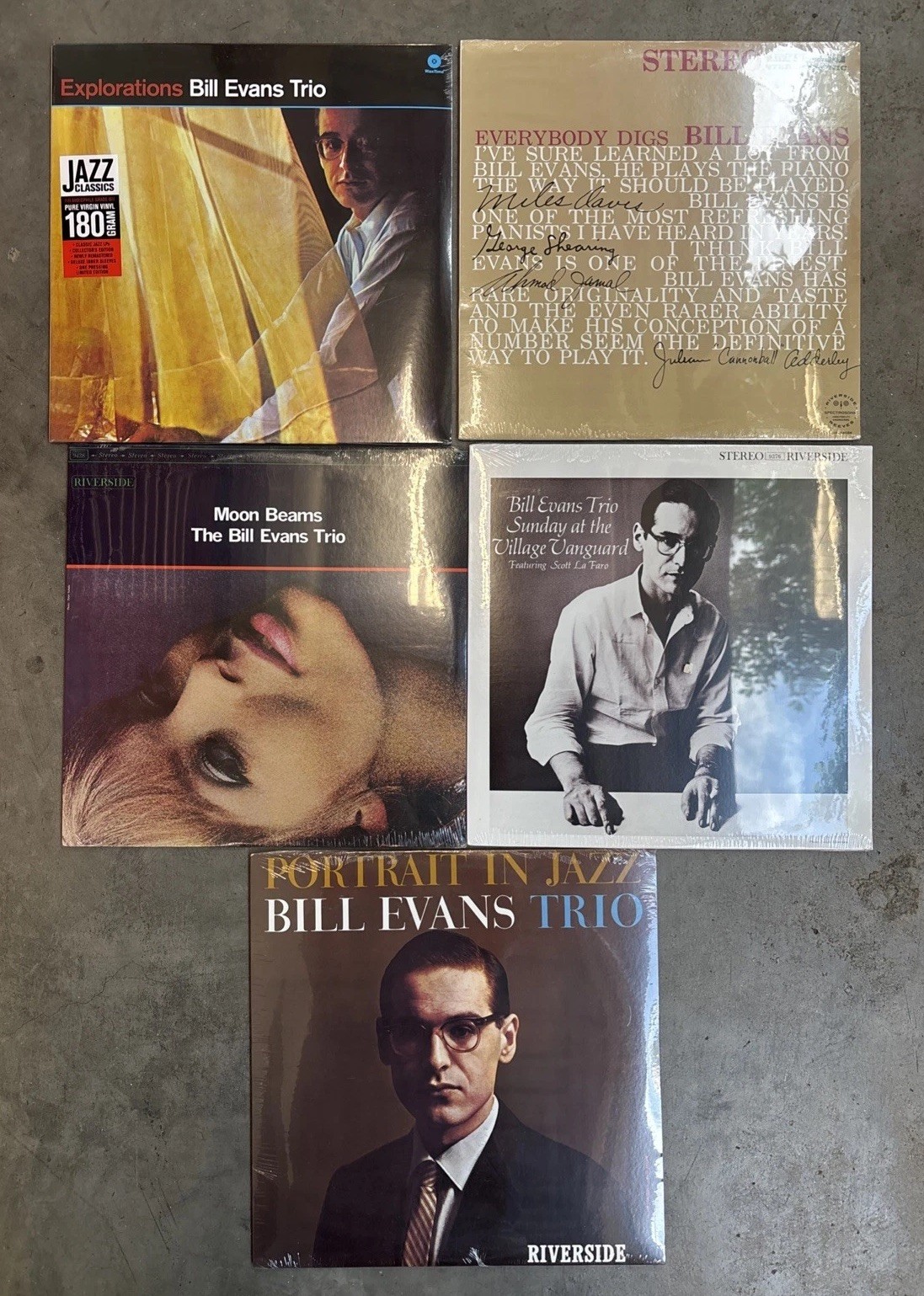 LOT OF 5 BILL EVANS RIVERSIDE NEW LP’s VINYL SUNDAY AT THE VILLAGE VANGUARD ETC
