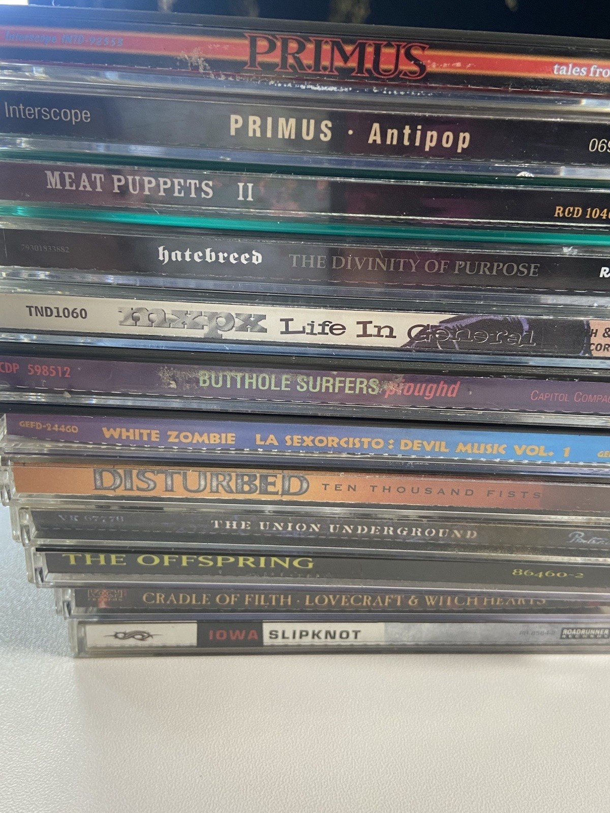 Lot Of 12 CDs Hip-Hop Rock Punk Metal Offspring Primus Slipknot Butthole Surfers