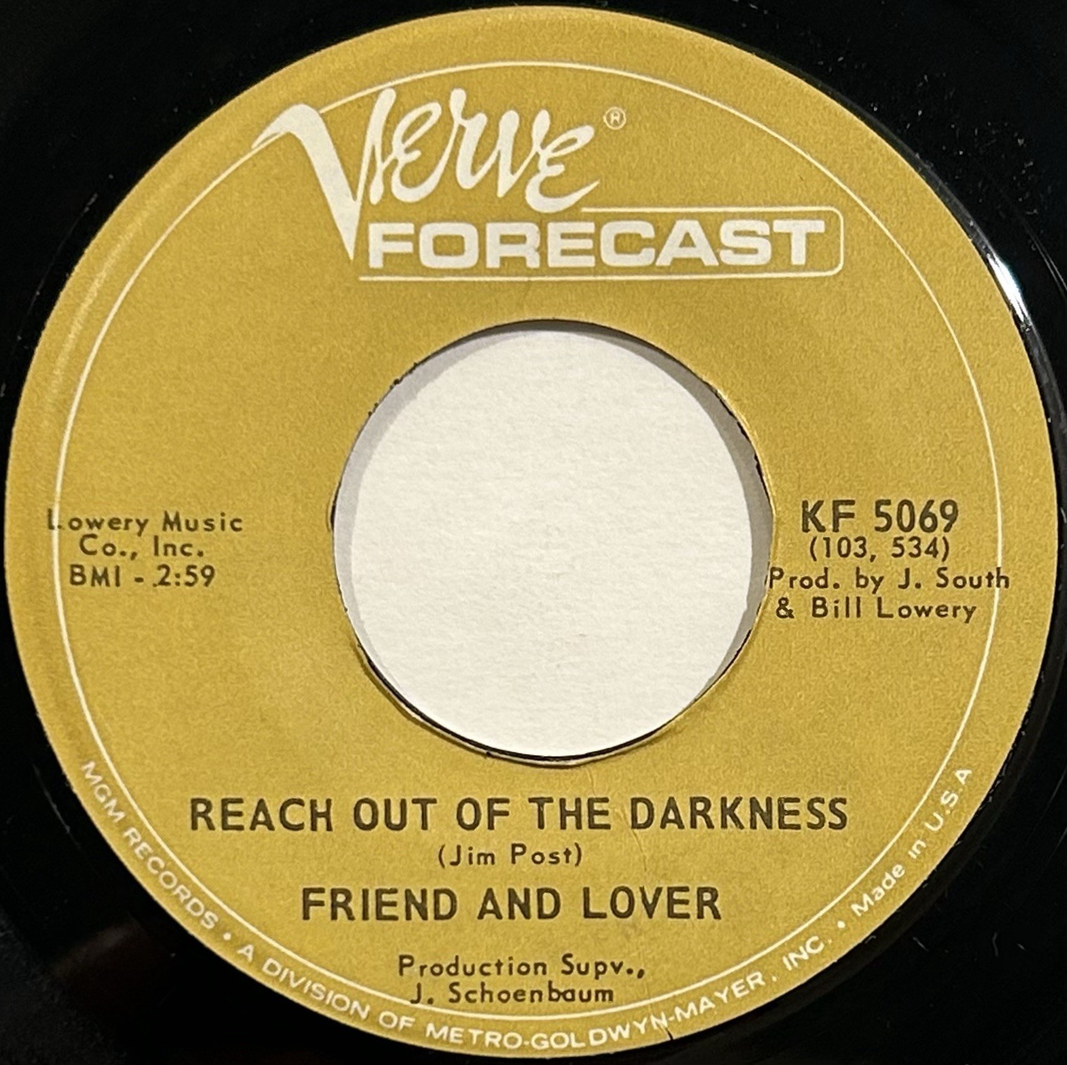 Friend And Lover – Reach Out Of The Darkness – Verve Forecast – 1967 45 RPM 7