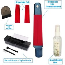 Record Cleaner Kit - Brush Vinyl Cleaning Fluid,Vacuum wand and Replaceable Pads picture