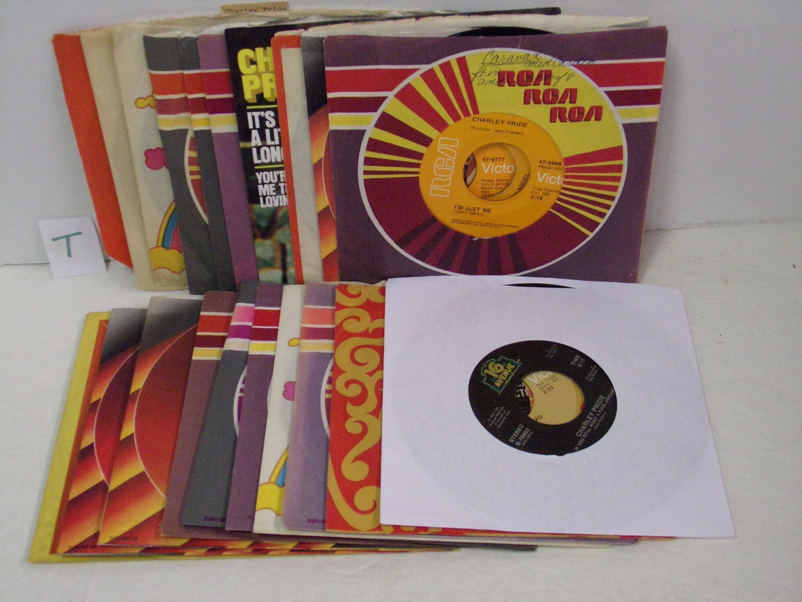 Charlie Pride Lot of 20 - 45 RPM Records