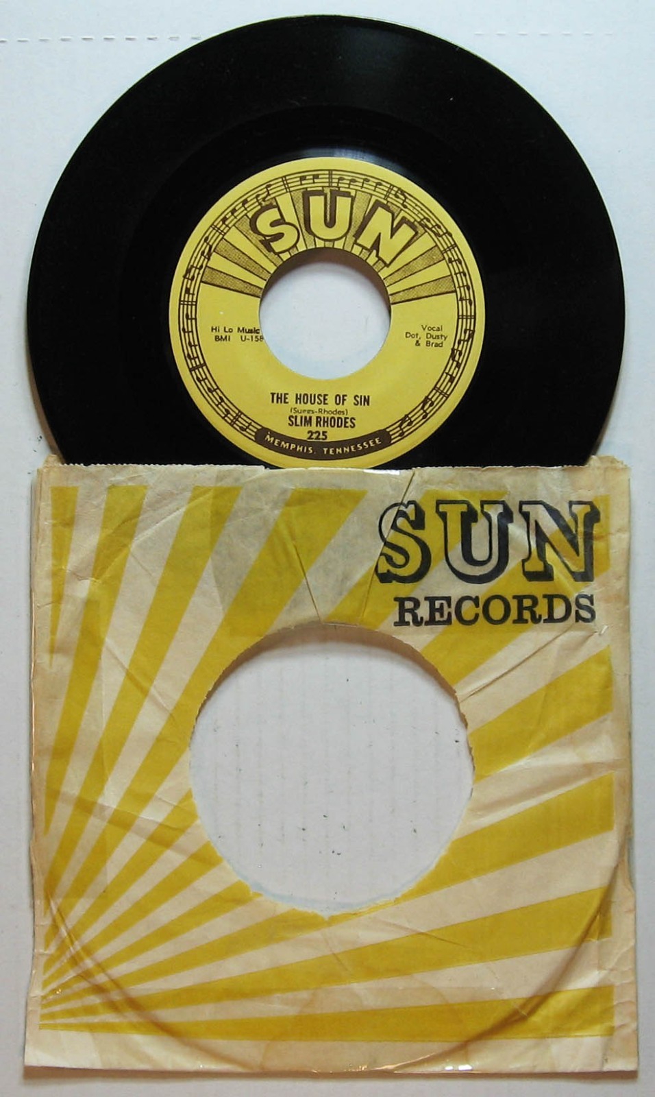 SLIM RHODES / ARE YOU ASHAMED OF ME +1 / SUN REPRO 225 / 45 RPM / NM