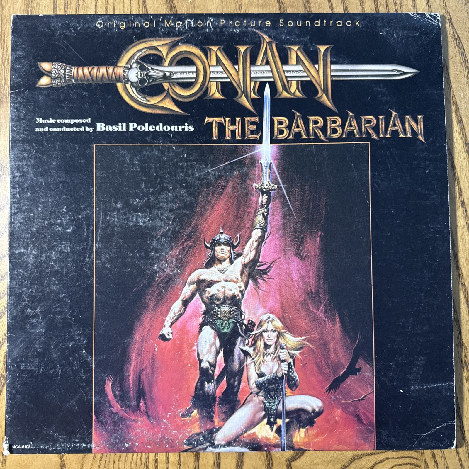 Conan the Barbarian Original Motion Picture Soundtrack LP Vinyl MCA-6108 - EX/VG