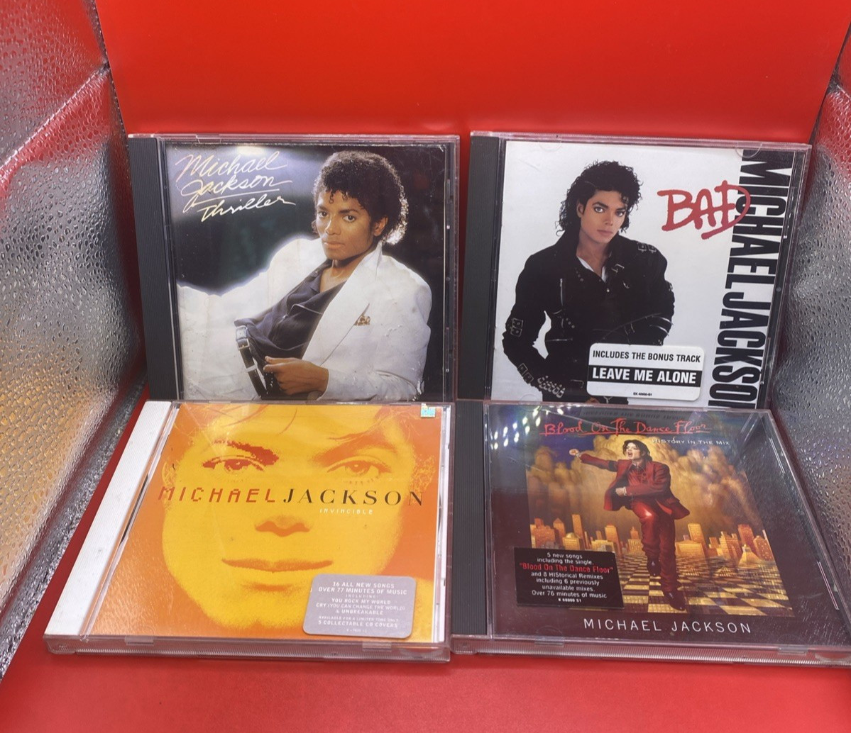 Michael Jackson 4 CD Lot Thriller Bad Invincible Blood On The Dance Floor VG OOP