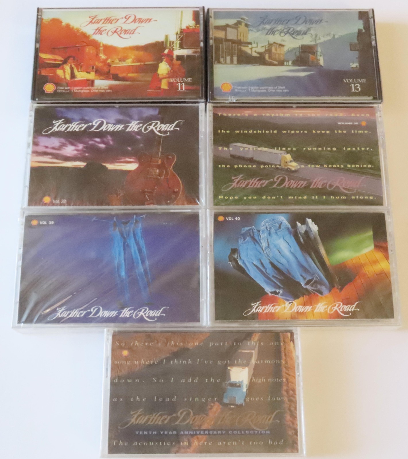Farther Down the Road, 7 VTG Cassette Tapes Shell Oil Promotional 1988 -1995