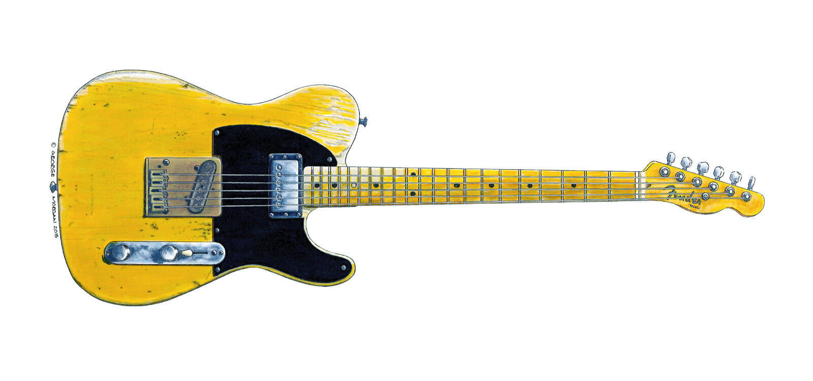 Keith Richards' Fender Telecaster Micawber Greeting Card, DL size