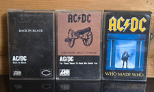 AC/DC 3-Cassette Lot: Back In Black, For Those About To Rock, Who Made Who picture