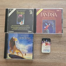 Disney Fantasia Lion King 3-CD Lot + Fantasia Collectible 50th Anniversary Pin picture