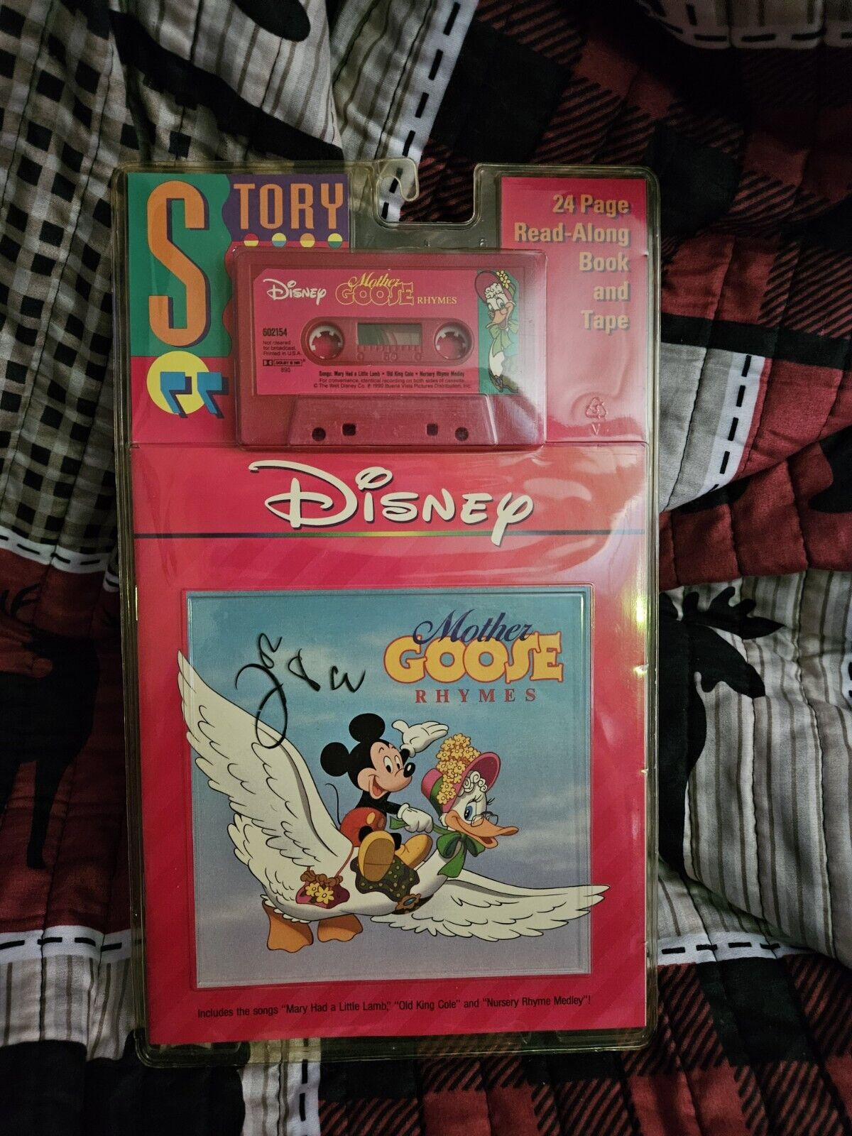 1990 Vtg Disney Mother Goose Rhymes Read Along Book & Tape 