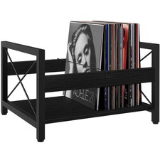 ELITEROO Vinyl Record Holder, Wooden Crate Fits 7 -12 Records, Shelf Holds up picture
