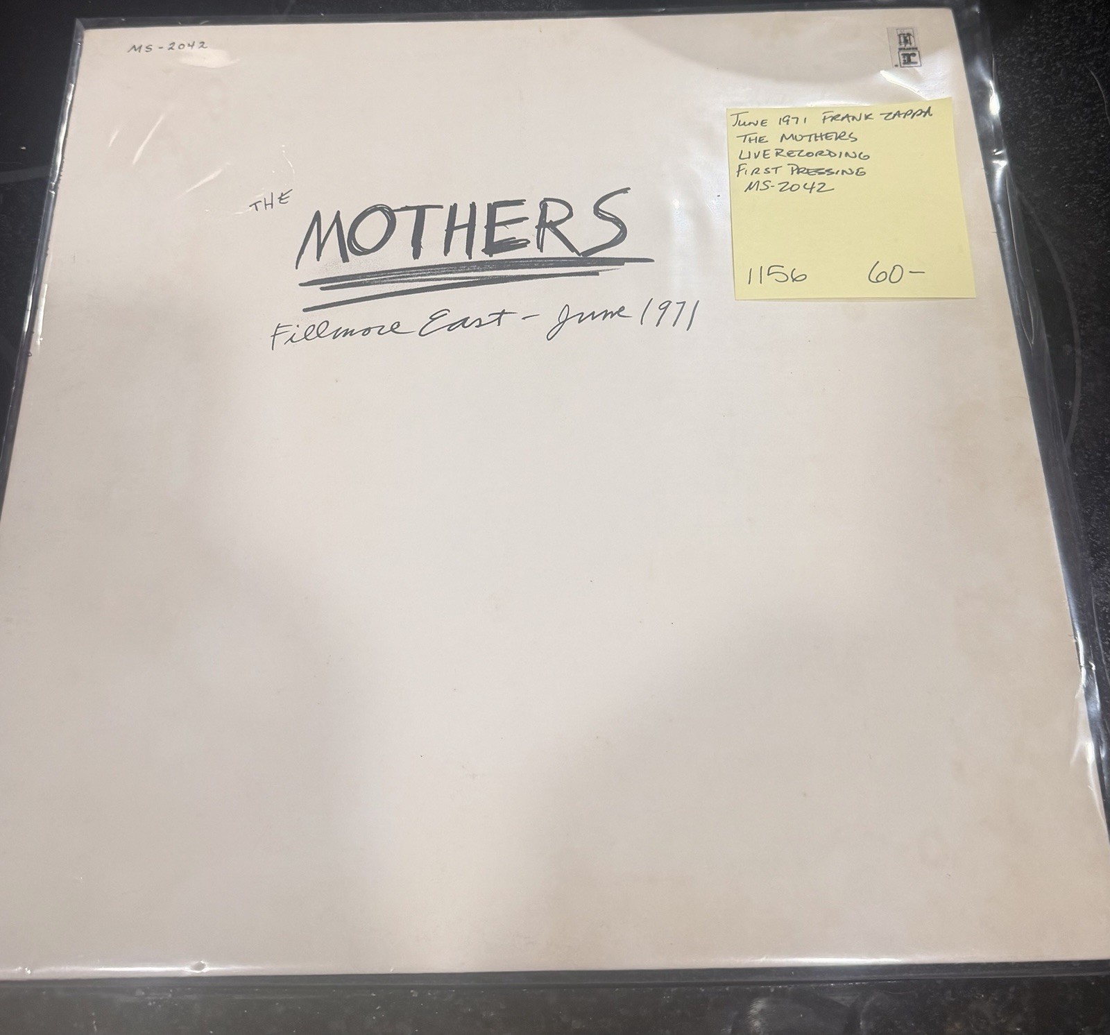 🔥mega rare The Mothers Fillmore East June 1971 Reprise/Bizarre MS-2042 LP Zappa