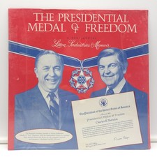RARE 1981 Presidential Medal of Freedom Charles Tex Thornton Sealed Record picture