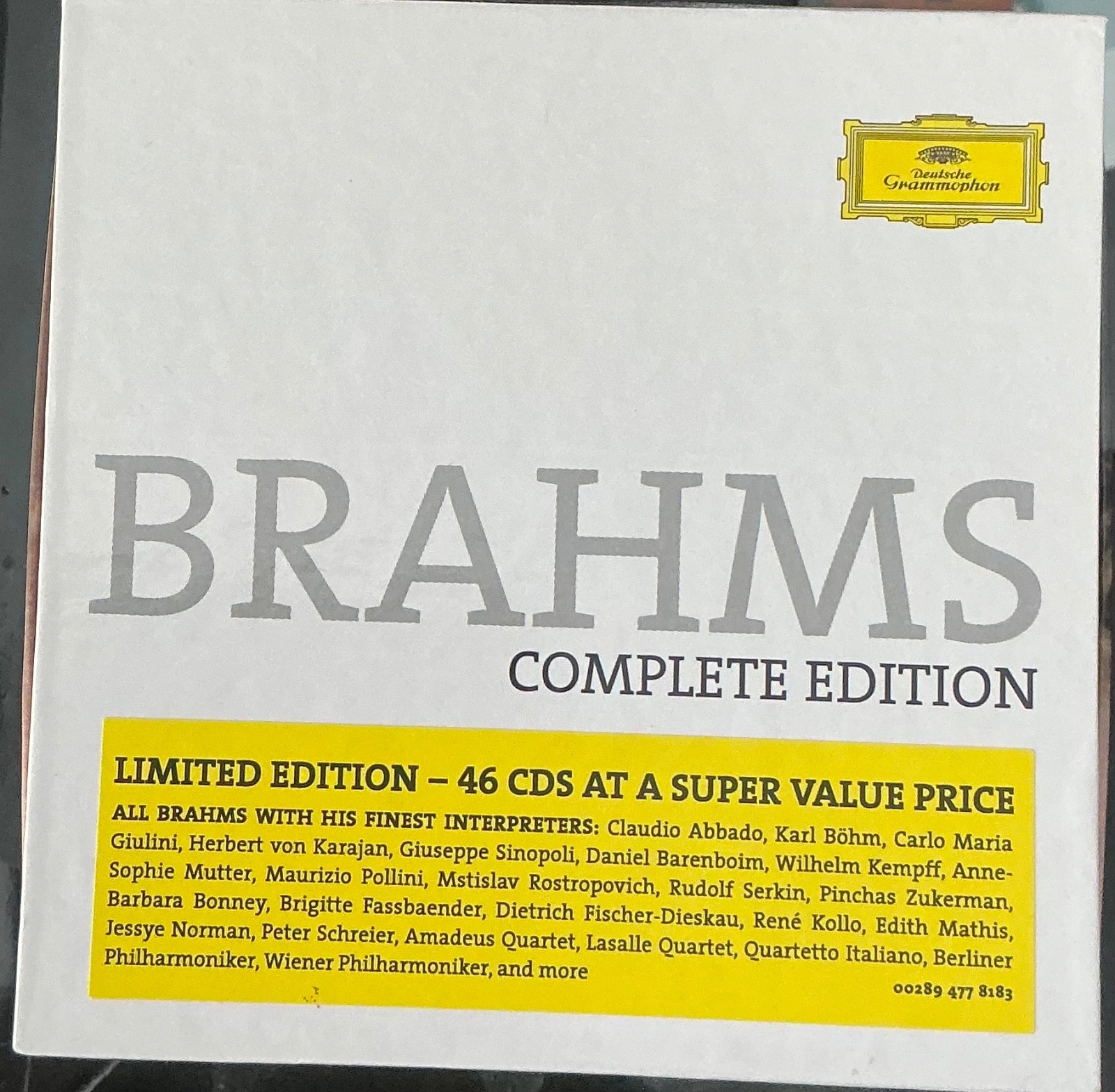 Brahms Complete Edition 46 CD Box Set Deutsche Grammophon DG 477 8183 OOP