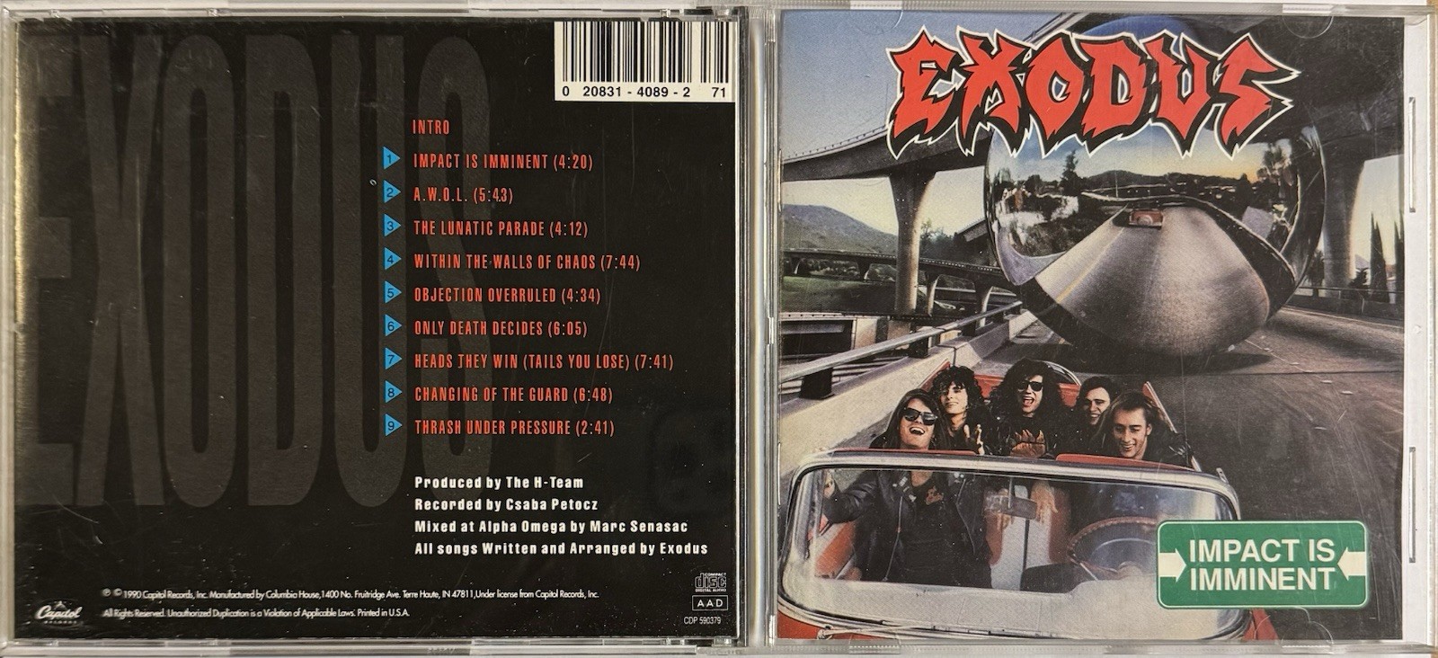 Exodus Impact Is Imminent CD 1990 Capitol 1st Press Thrash Metal