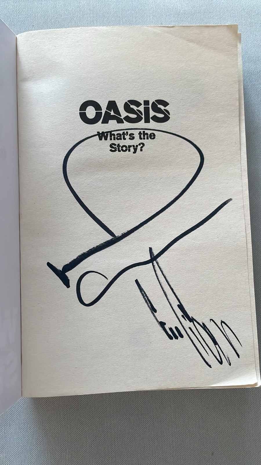 Oasis Hand Signed Whats the Story Book Liam & Noel Gallagher PSA Approved & COA