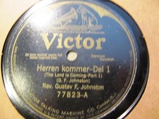 1924 Swedish Evangelical FREE CHURCH GUSTAF F. JOHNSTON Sermon VICTOR 77823 picture