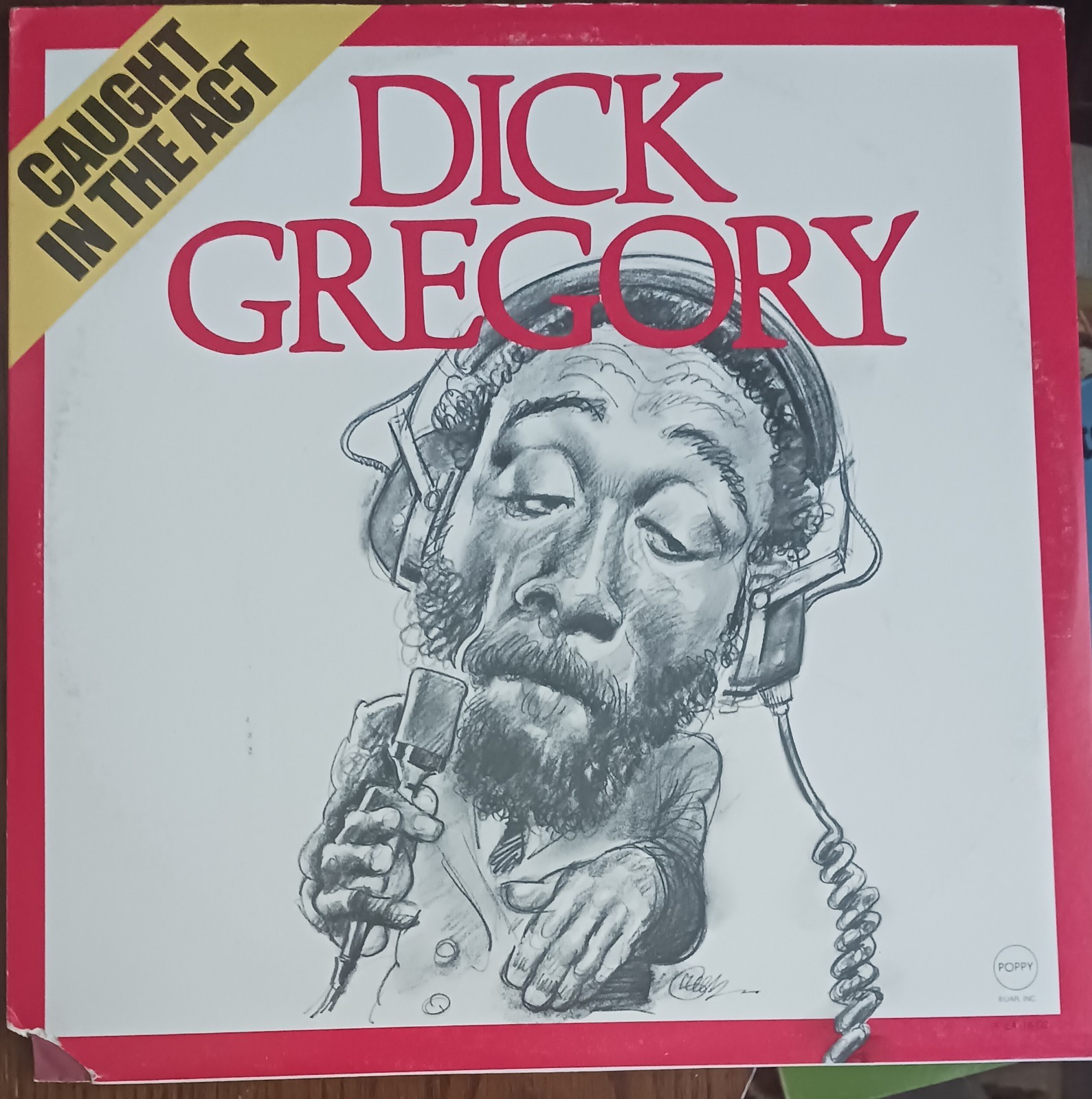 DICK GREGORY - CAUGHT IN THE ACT - 1973 POPPY RECORDS 2XLP SET - (VG/VG)