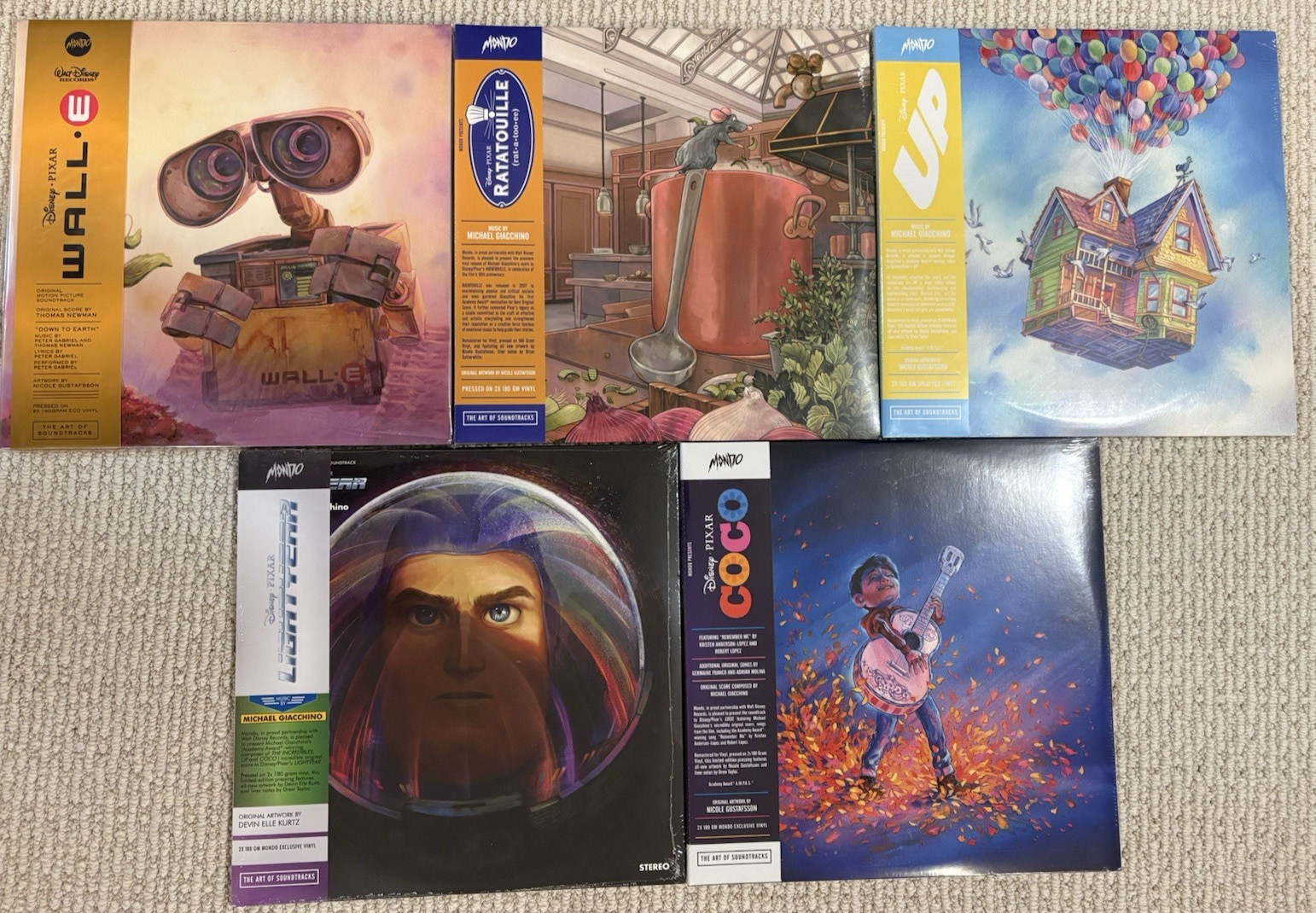 Disney Mondo 5LP Lot Sale WALL-E UP COCO LIGHTYEAR RATATOULLE BRAND NEW & SEALED