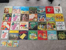 Vintage Disney Childrens Vinyl Records Lot of 30 LPs 45s Books Pooh Brer Rabbit picture