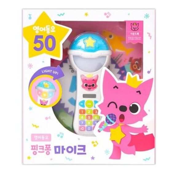 Pinkfong Mike Wireless Microphone Popular 50 English Songs Toy Book Set