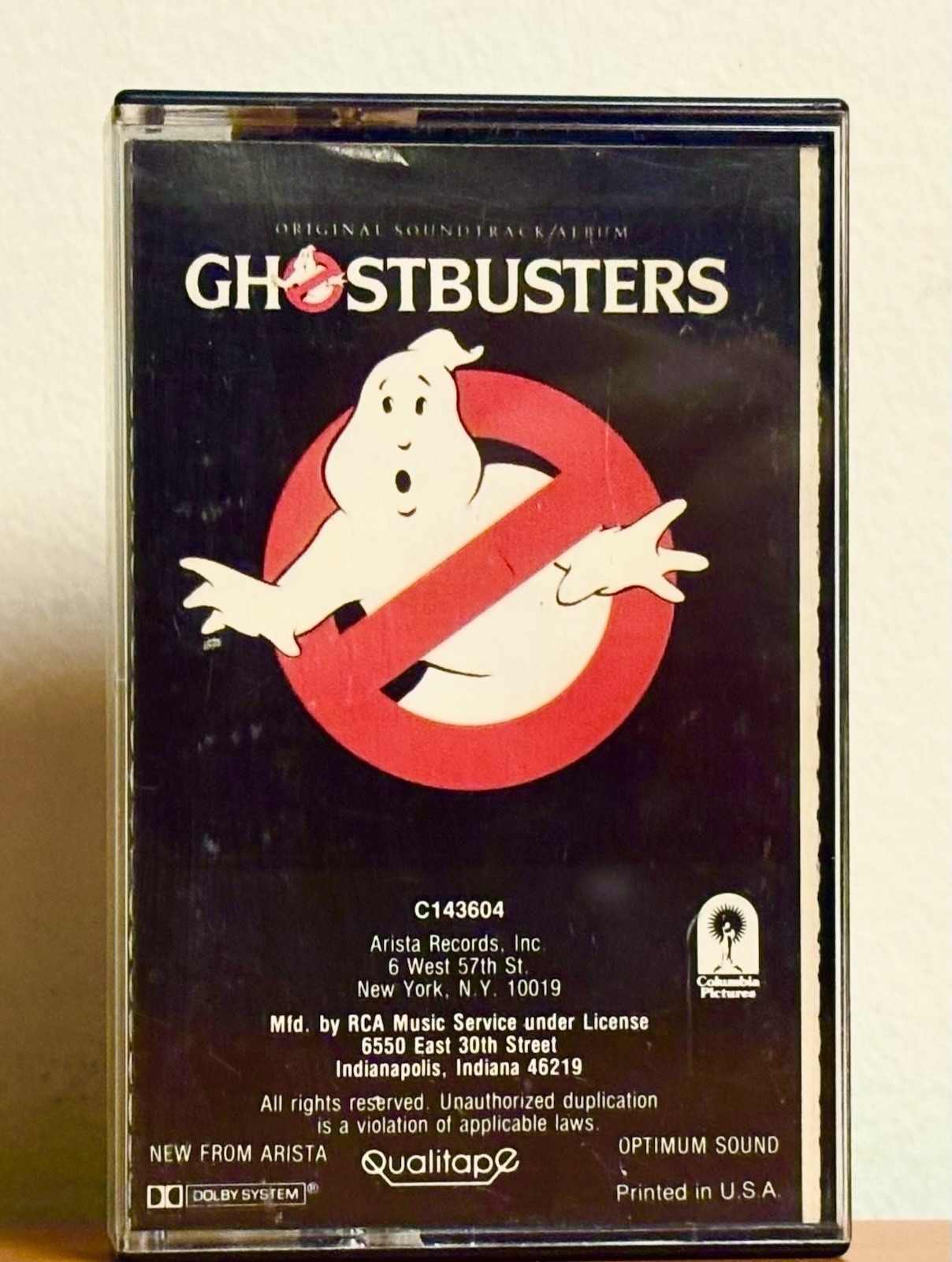 Ghostbusters Original Soundtrack Album Cassette 1984, Arista Records AC8-8246
