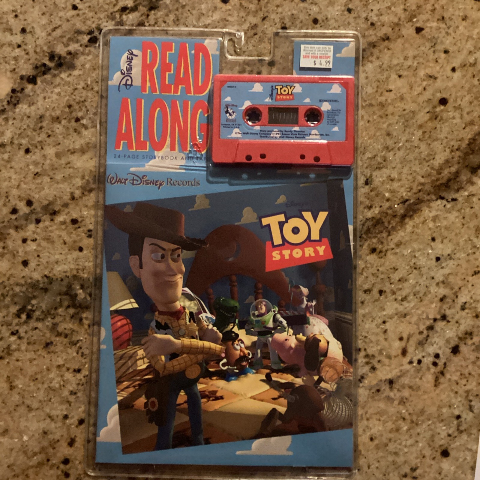 VINTAGE 1995 DISNEY TOY STORY READ ALONG 24-PAGE BOOK AND TAPE - NEW AND SEALED