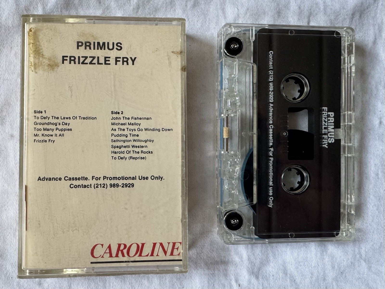 Primus Frizzle Fry Promotional Cassette Caroline Records 1990 CAROL 1619 Clear