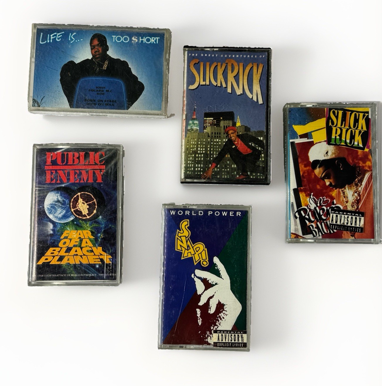 Vintage Hip Hop Cassette Tape Lot 5 Slick Rick Too Short Public Enemy Snap 1990