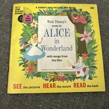 Vintage 1951 Disneyland Record and Book Walt Disney Alice in Wonderland 33 1/3 picture