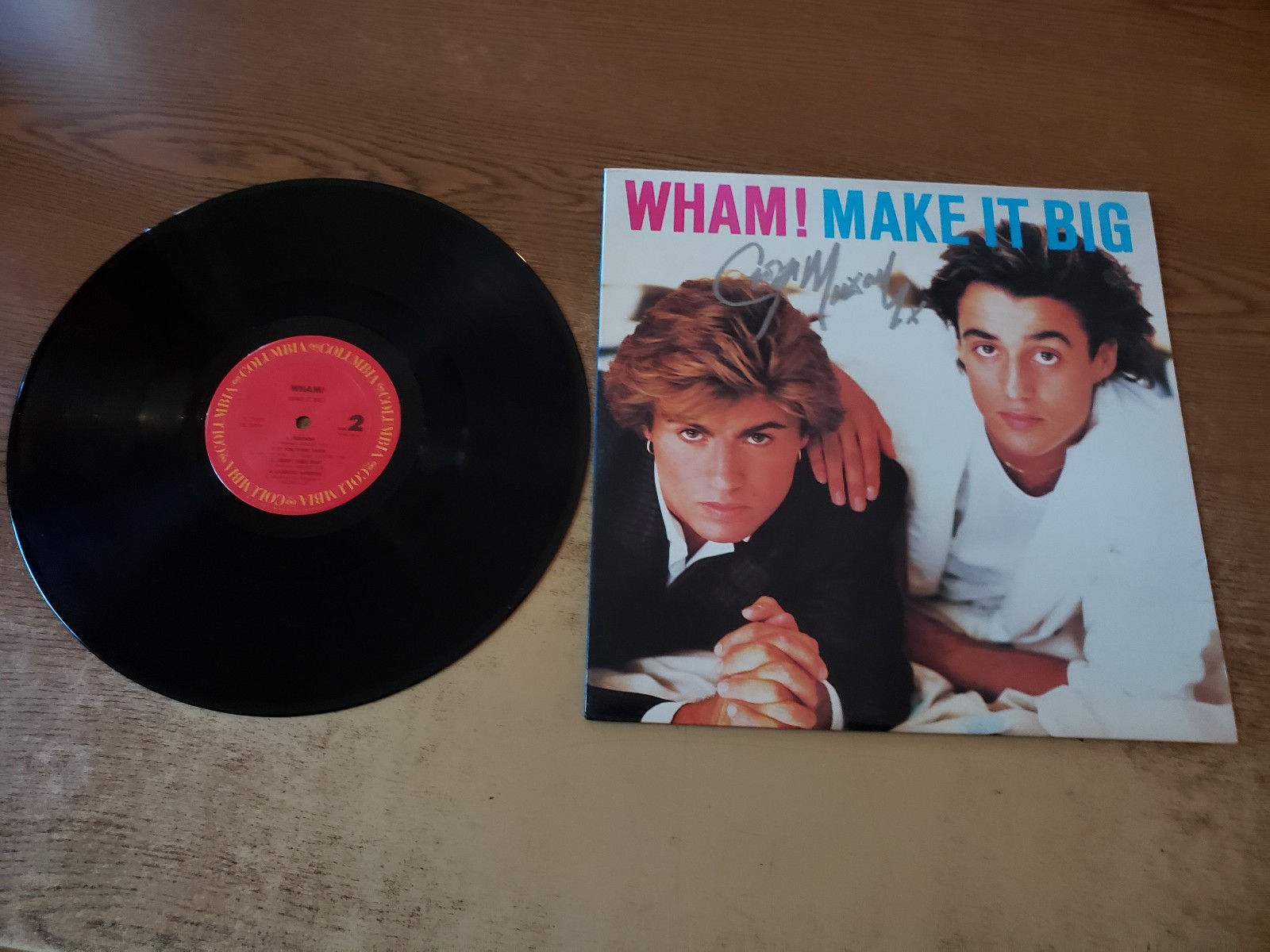 1980s mint-exc lp/VG++ COVER (george michael autographed) Wham Make It Big LP33