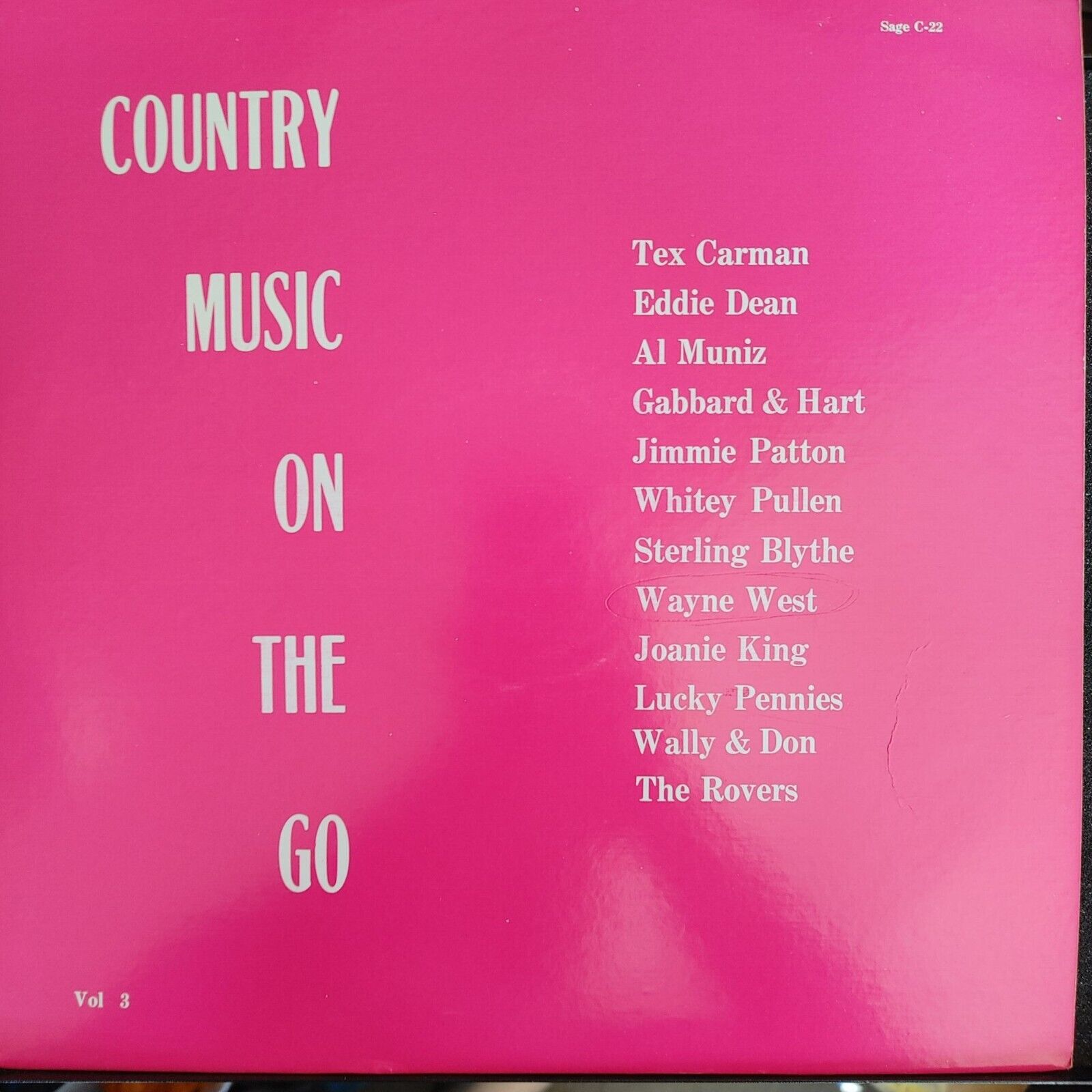 Vintage LP Record Country Music On The Go Volume 3